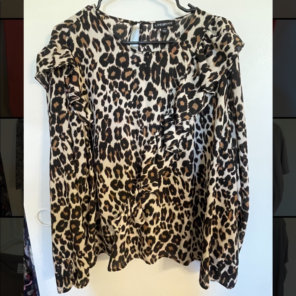 Animal Print Long Sleeved Blouse